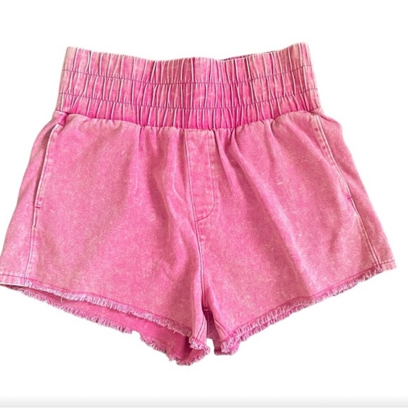HOT Pink acid wash💘 shorts (L) - Picture 2 of 8